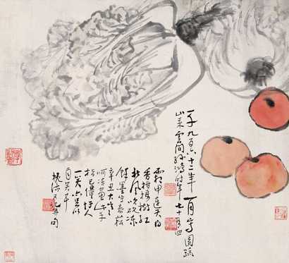 孙雪泥 辛丑（1961年）作 蔬果 立轴